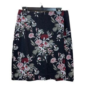 𝅺J. Jill Floral Wrap Skirt in Brown, size S - NWT